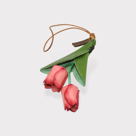 Tulip - Handmade Grain Leather Bag Charm