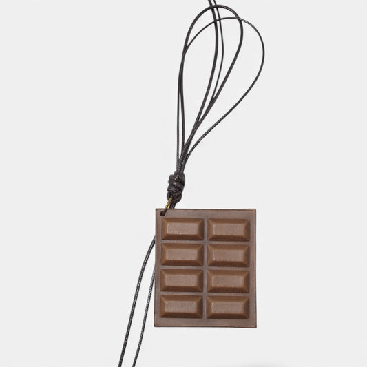Chocolate - Handmade Grain Leather Bag Charm