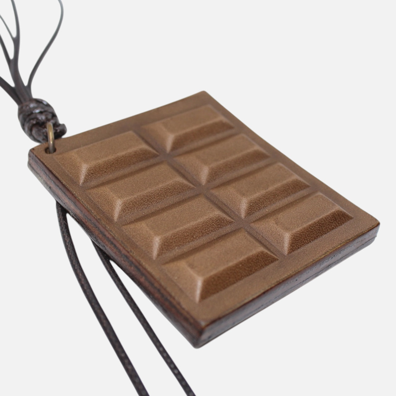 Chocolate - Handmade Grain Leather Bag Charm