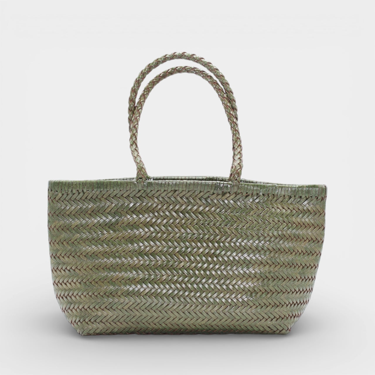Lou - Sac Fourre-tout en Cuir Véritable Couleur Vert